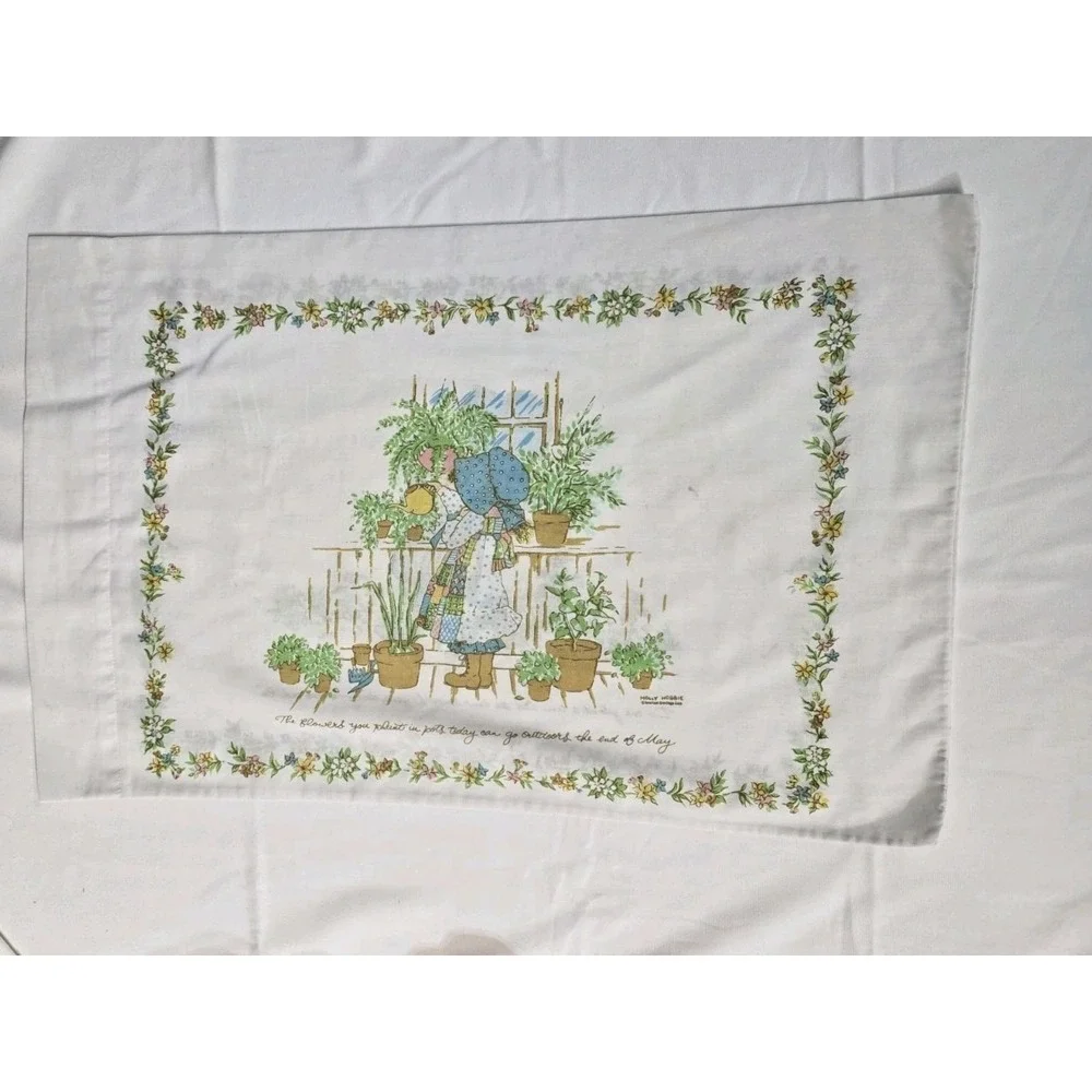 Vtg 1976 Was Holly Hobbie Double-sided Standard Pillow Case American Greetings